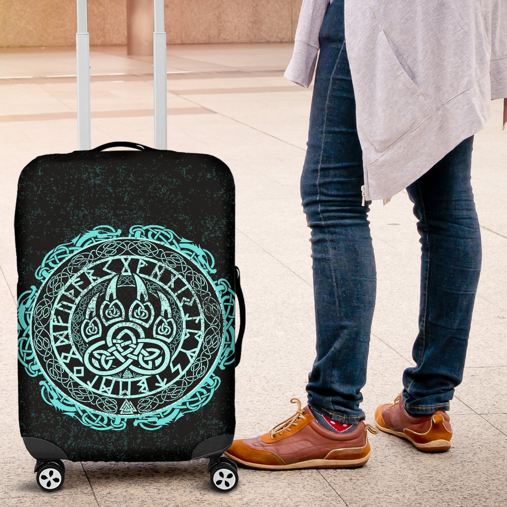 Viking Luggage Covers - Viking Bear Claws Cyan Tattoo RLT12 - Wonder Print Shop