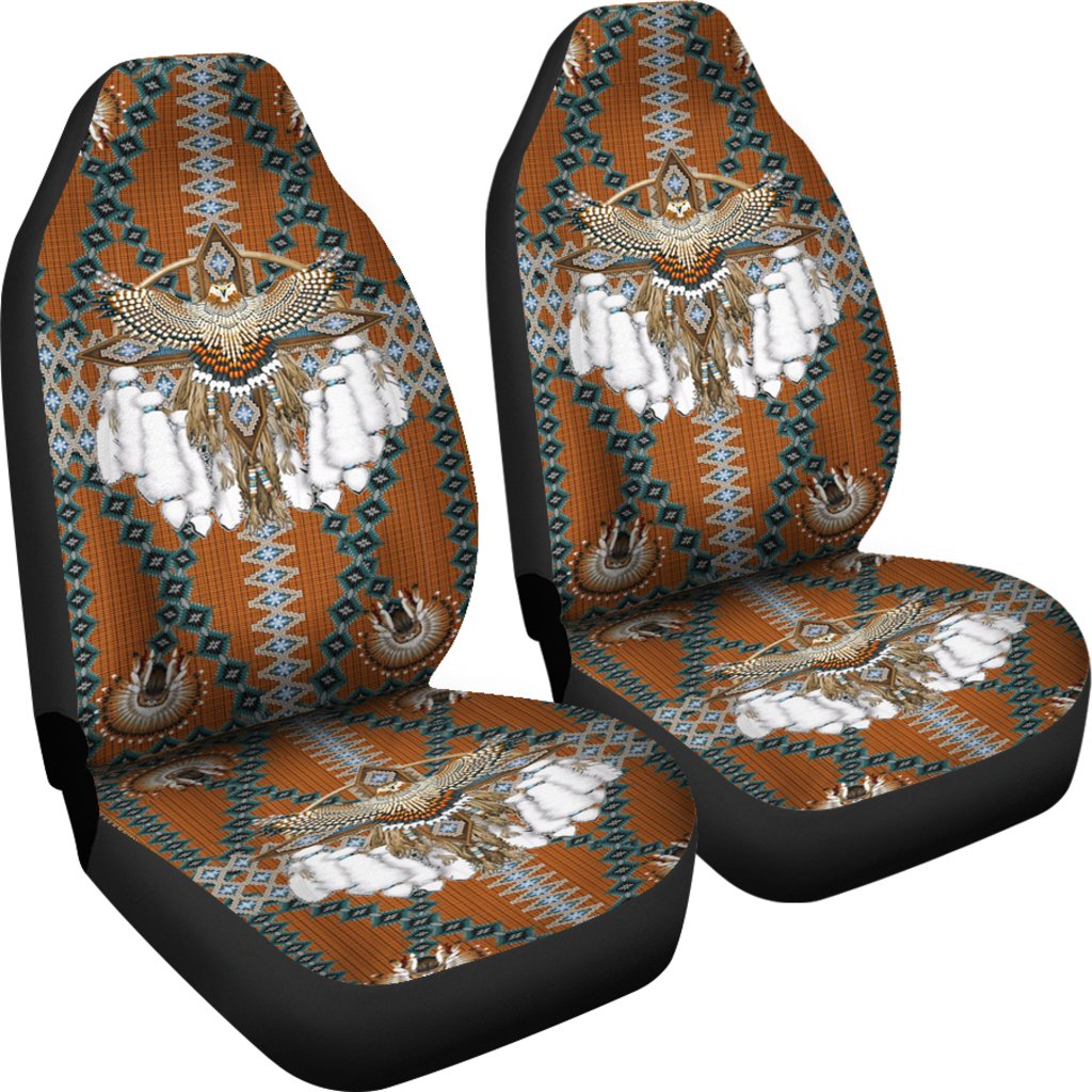 Snow Owl Symbol Native American Pride Car Seat Covers LT10 - Wonder Print Shop