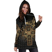 Viking Hoodie Dress Odin's Celtic Raven Tattoo RLT12 - Wonder Print Shop
