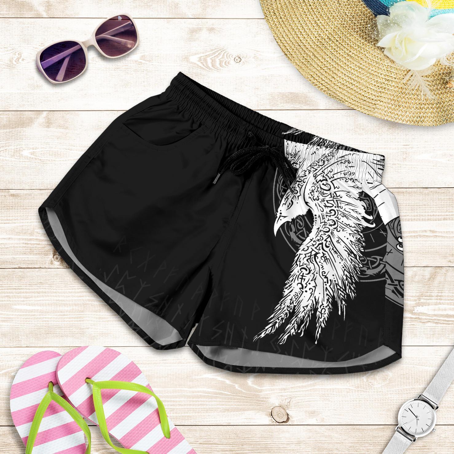 viking-womens-shorts-mystical-raven-tattoo-special