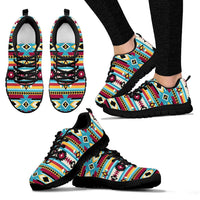Native American Blue and Red Pattern Sneakers LT10 - Wonder Print Shop