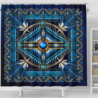 mandala-blue-native-american-shower-curtain