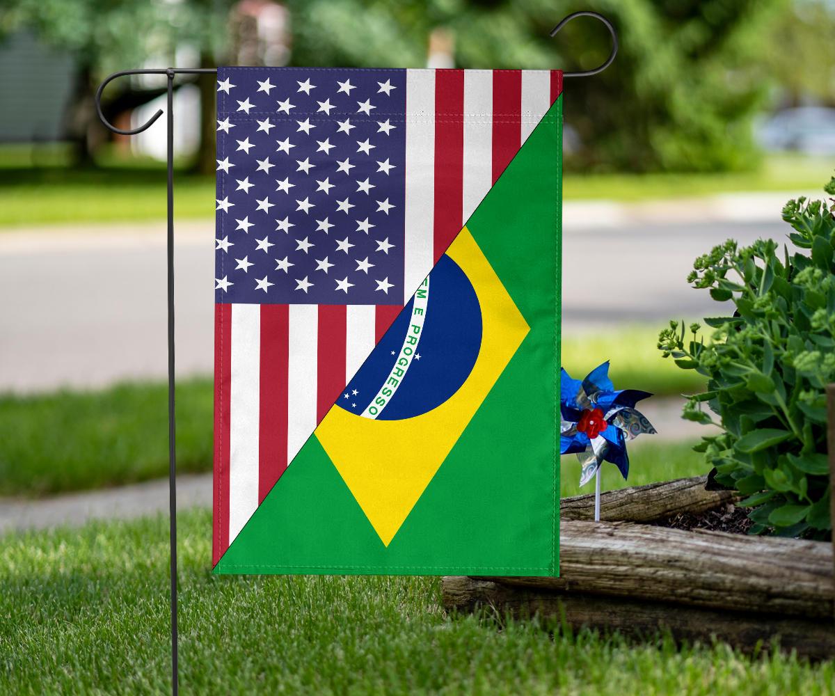 US Flag with Brazil Flag - Wonder Print Shop