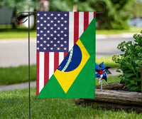 US Flag with Brazil Flag - Wonder Print Shop