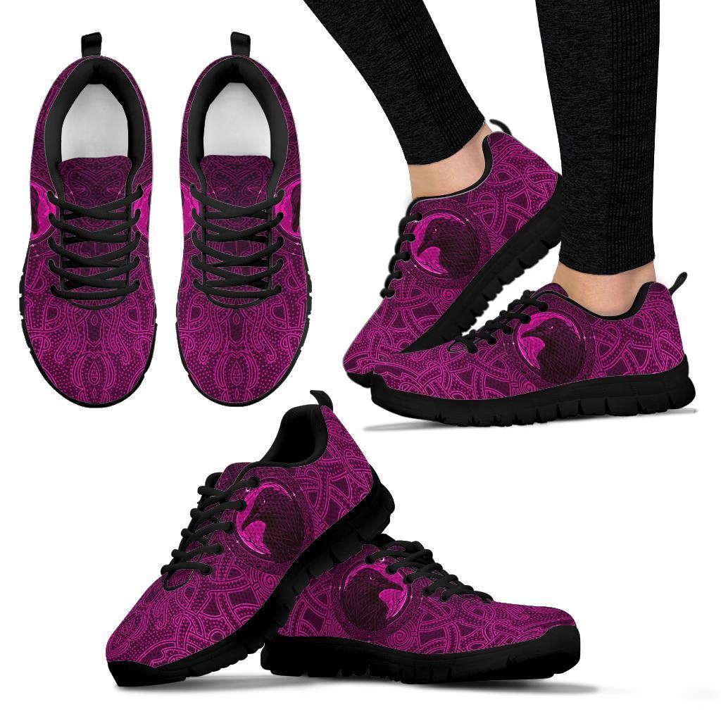Viking Sneakers, Ethnic Odin Raven Pink RLT12 - Wonder Print Shop