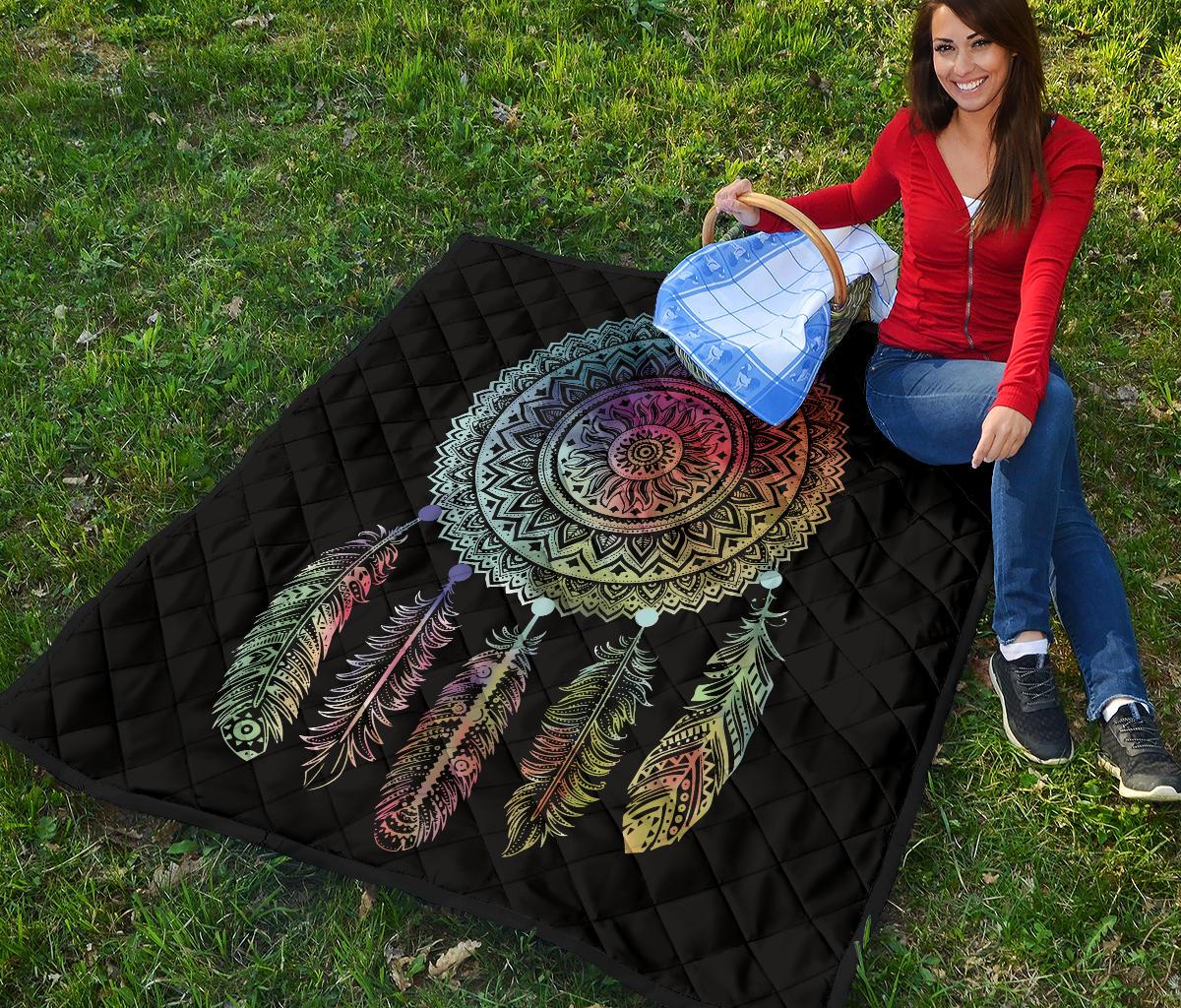 Mandala Dreamcatcher Native American Premium Quilt LT10 - Wonder Print Shop