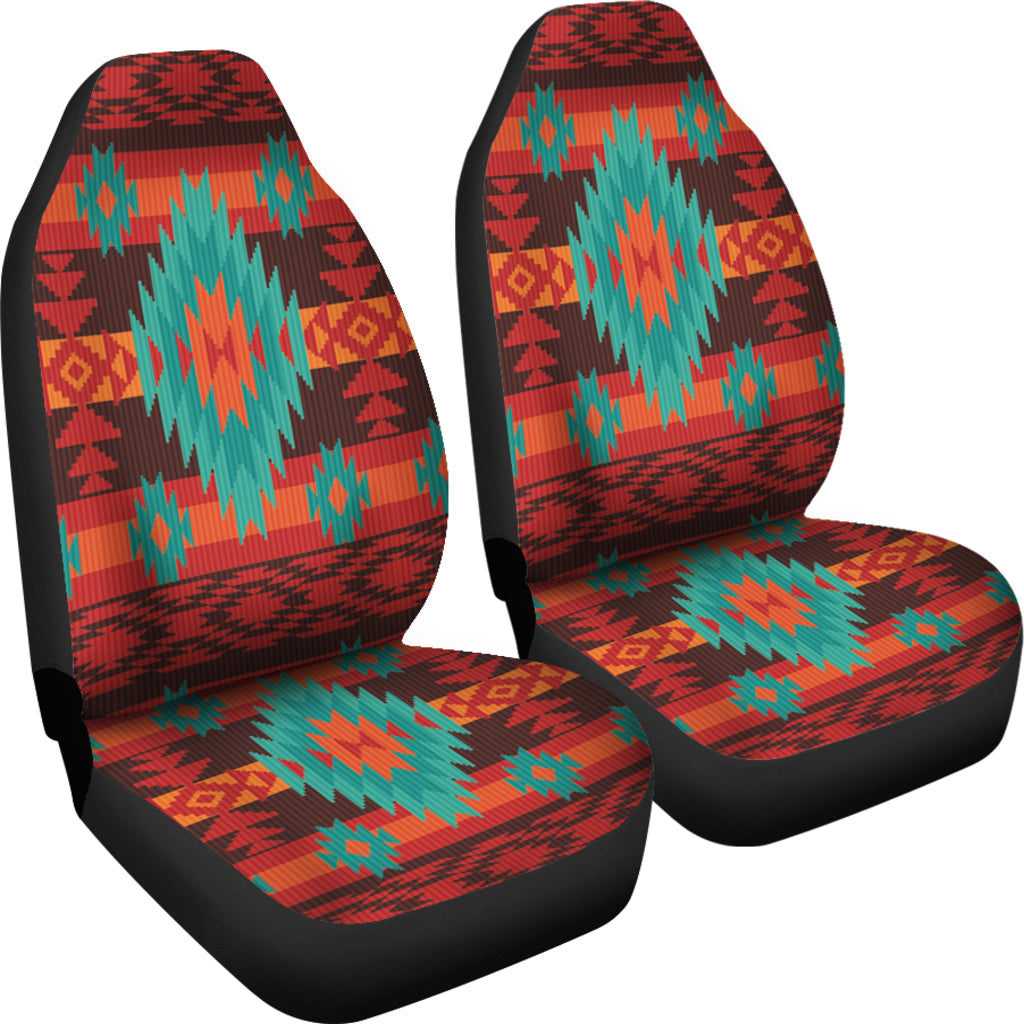 Red Geometric Pattern Car Seat Cover LT10 - Wonder Print Shop