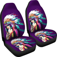 Girl With Feather Headdress Car Seat Covers LT10 - Wonder Print Shop