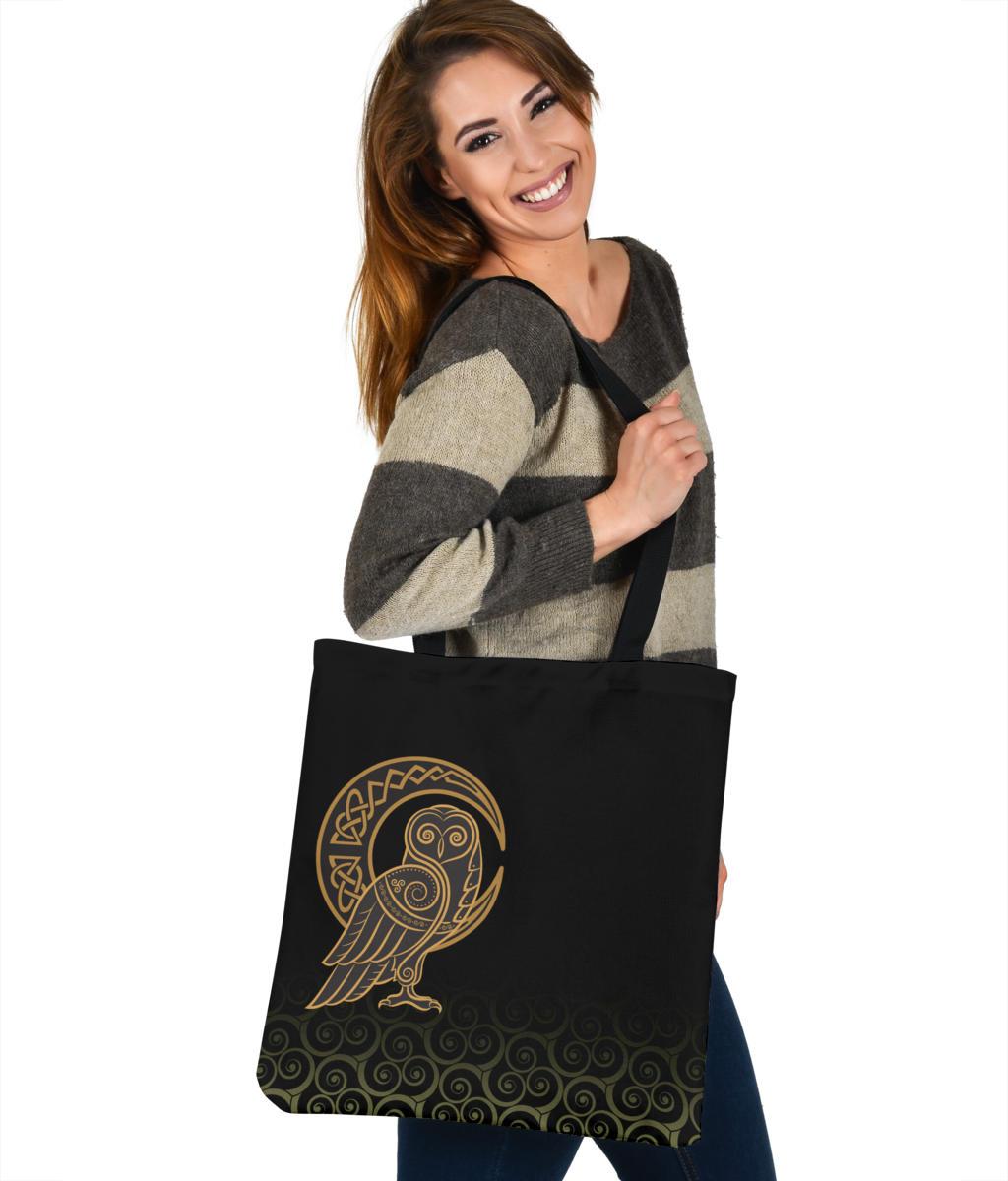 viking-tote-bag-owl-celtic-on-triskels-background