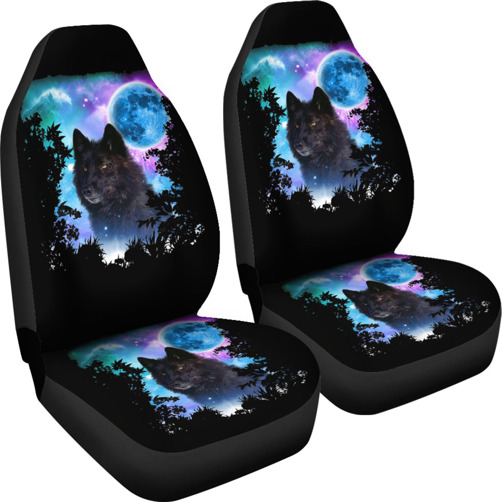 Wolf MidNight Forest Car Seat Covers LT10 - Wonder Print Shop