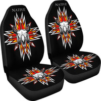 Native Bison Skull Native American Car Seat Covers LT10 - Wonder Print Shop