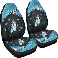 Blue Light Feather Car Seat Covers LT10 - Wonder Print Shop