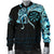 Viking Men's Bomber Jacket, Fenrir Raven and Vegvisir Tattoo Cyan RLT12 - Wonder Print Shop