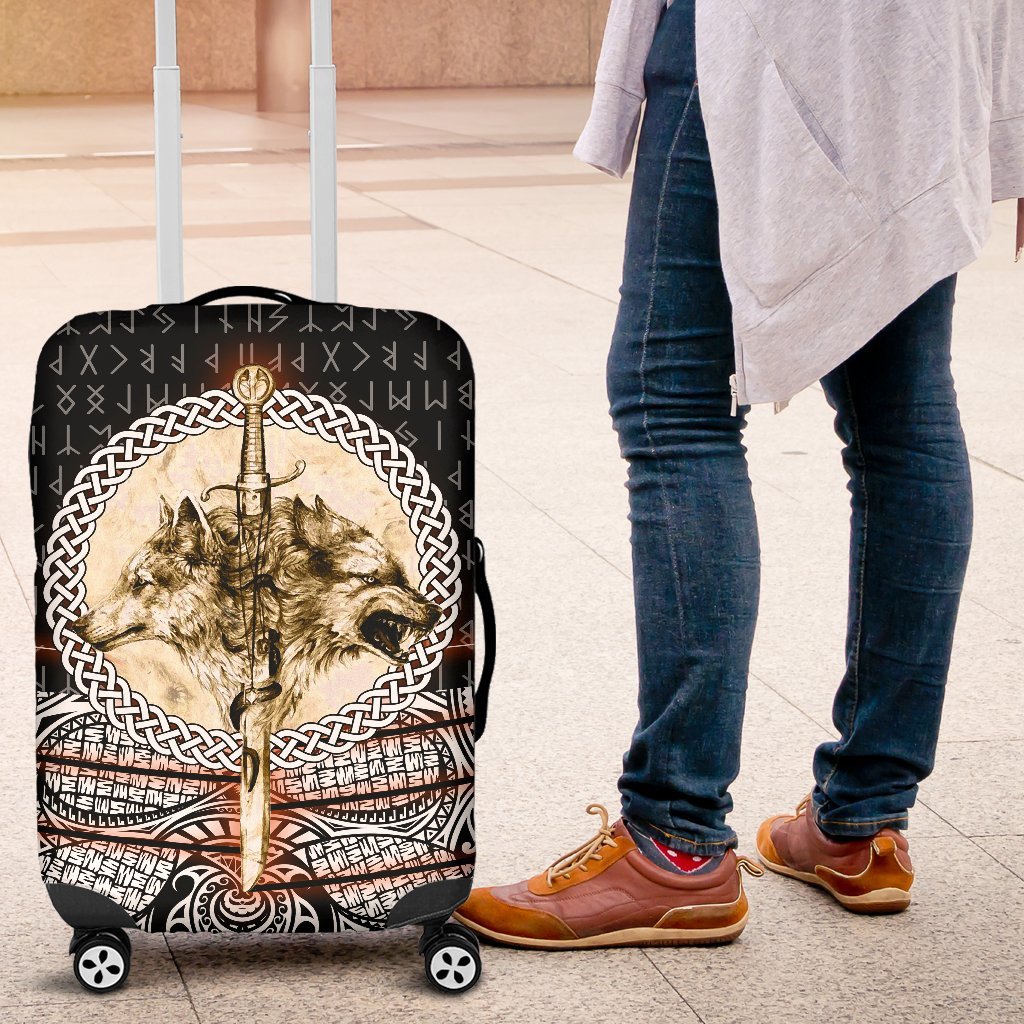 Viking Luggage Covers - Wolf and Vikings Tattoo 3D RLT12 - Wonder Print Shop