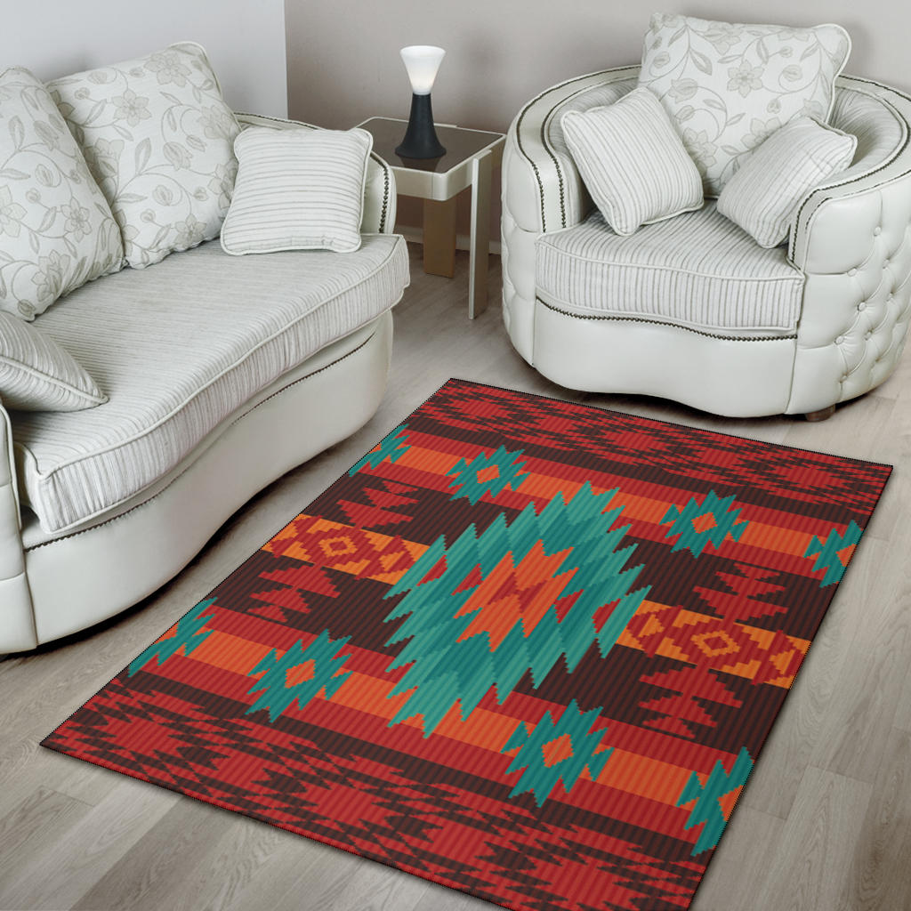 Red Geometric Pattern Area Rug LT10 - Wonder Print Shop