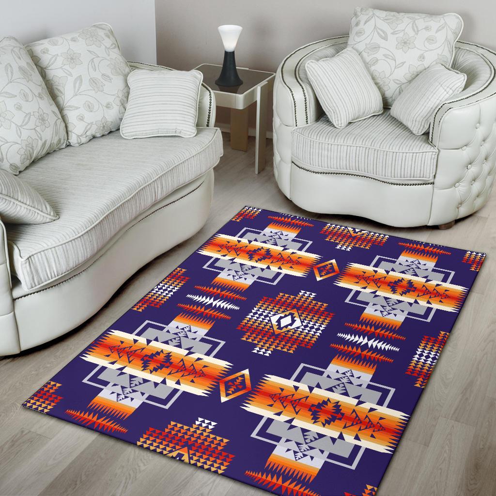 Purple Tribes Pattern Native American Area Rug LT10 - Wonder Print Shop