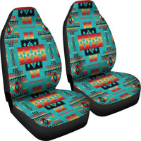 Blue Native Tribes Pattern Native American Car Seat Covers LT10 - Wonder Print Shop