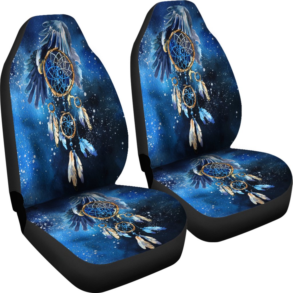 Blue Galaxy Dreamcatcher Native American Car Seat Covers LT10 - Wonder Print Shop