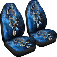 Blue Galaxy Dreamcatcher Native American Car Seat Covers LT10 - Wonder Print Shop