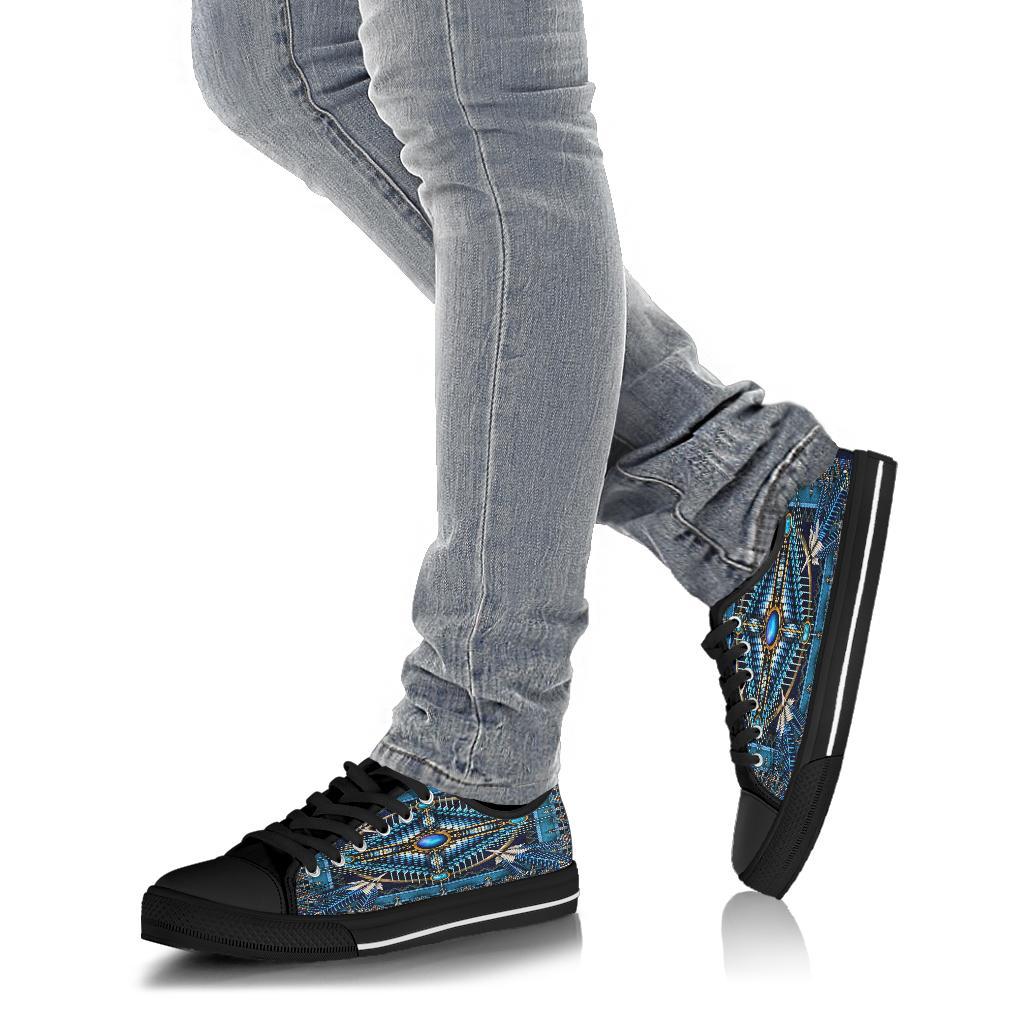 mandala-blue-native-american-design-womens-low-top-canvas-shoes