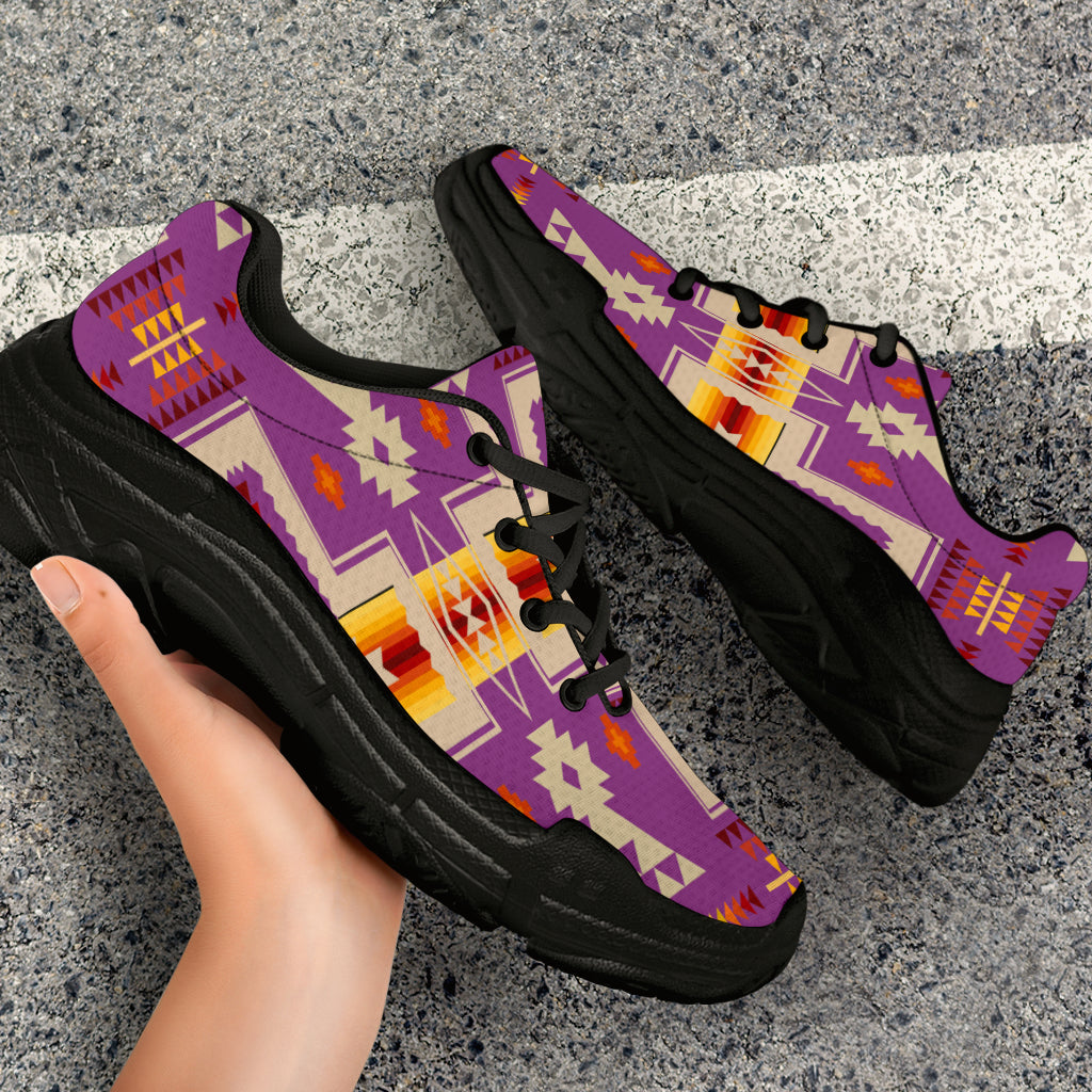 native-american-light-purple-tribe-design-chunky-sneakers