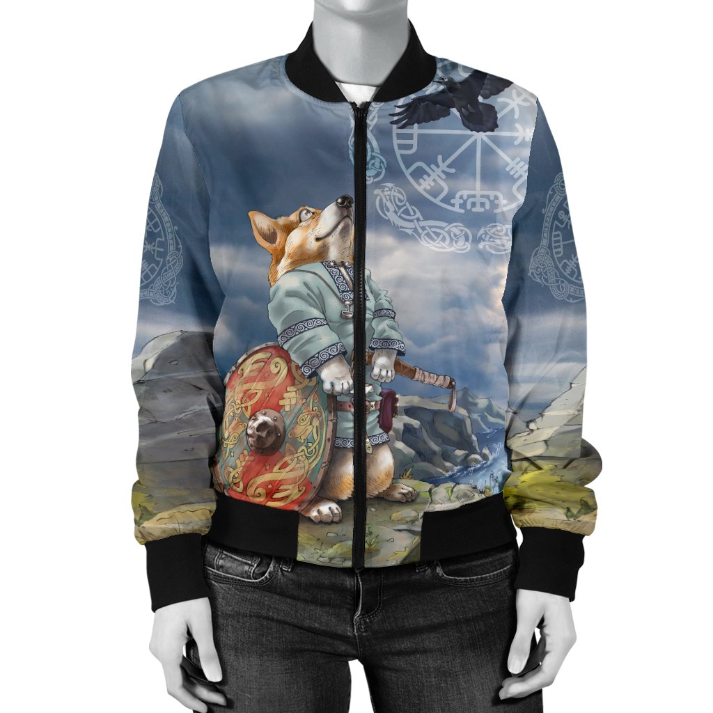 Viking Women's Bomber Jacket, Corgi RLT12 - Wonder Print Shop