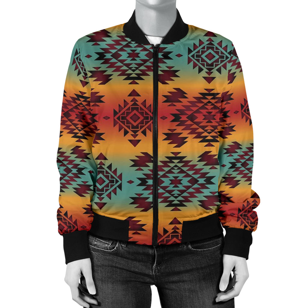 Blue Orange Women's Bomber Jacket LT10 - Wonder Print Shop