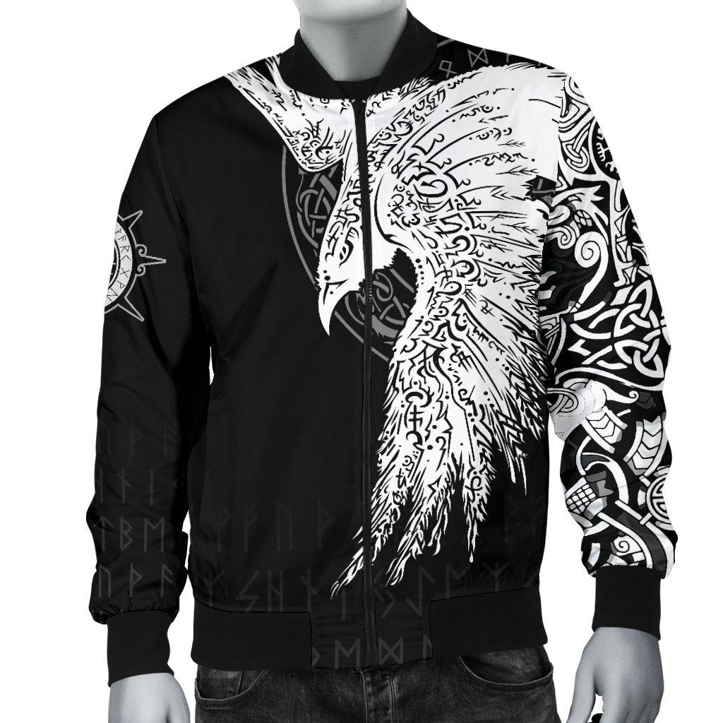 Custom Viking Men's Bomber Jacket Mystical Raven Tattoo Special RLT12 - Wonder Print Shop
