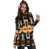 Black Tribe Design Native American Hoodie Dress LT10 - Wonder Print Shop
