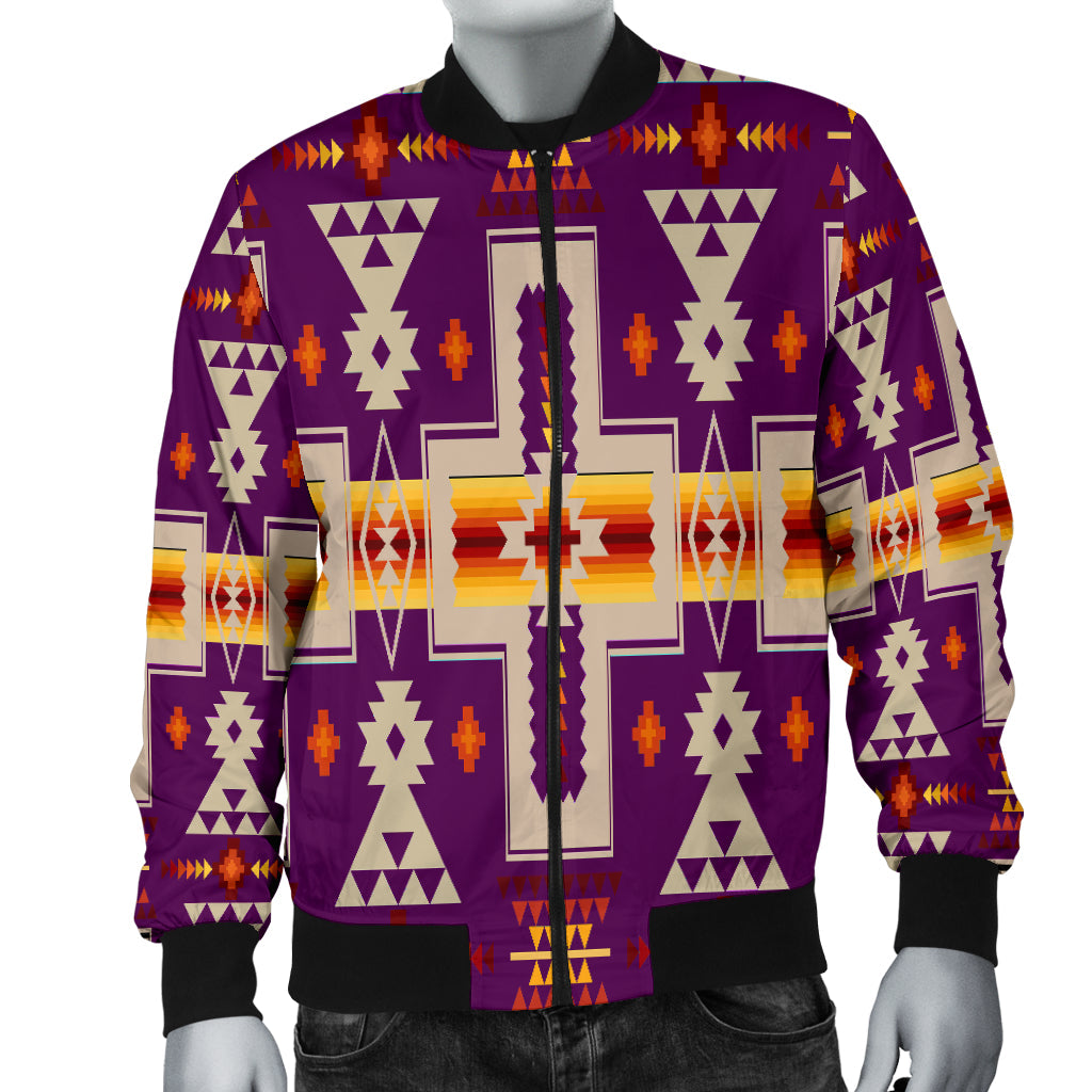 Purple Tribe Design Native American Men's Bomber Jacket LT10 - Wonder Print Shop
