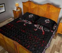 Viking Quilt Bed Set - Double Dragon Tattoo and Vegvisir Blood RLT12 - Wonder Print Shop