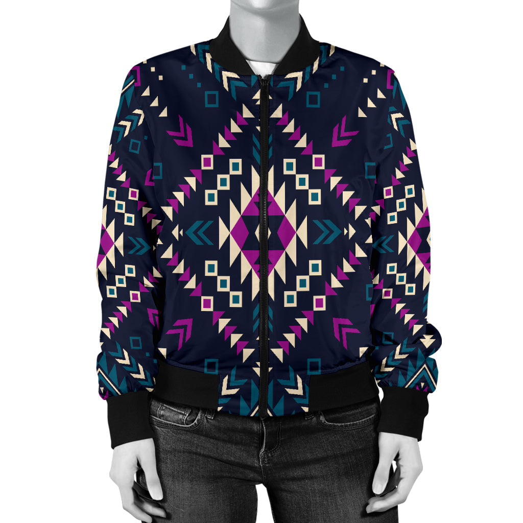 Dark Color Pattern Women's Bomber Jacket LT10 - Wonder Print Shop