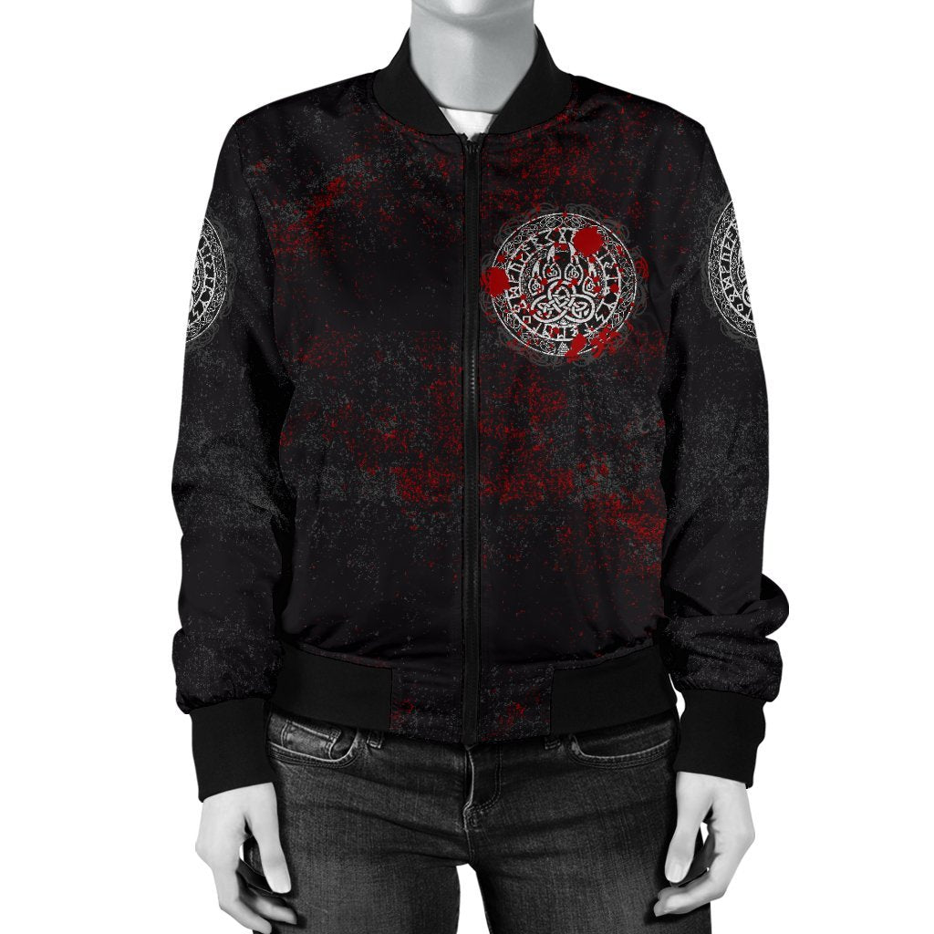 Viking Women's Bomber Jacket - Viking Bear Claws Blood Tattoo RLT12 - Wonder Print Shop