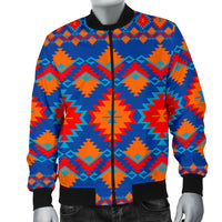 Red and Yellow Geometric Men's Bomber Jacket LT10 - Wonder Print Shop