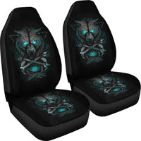 Wolf With Blue Eyes Car Seat Covers LT10 - Wonder Print Shop