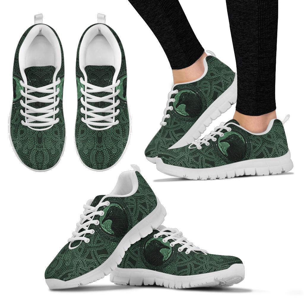 Viking Sneakers, Ethnic Odin Raven Green RLT12 - Wonder Print Shop
