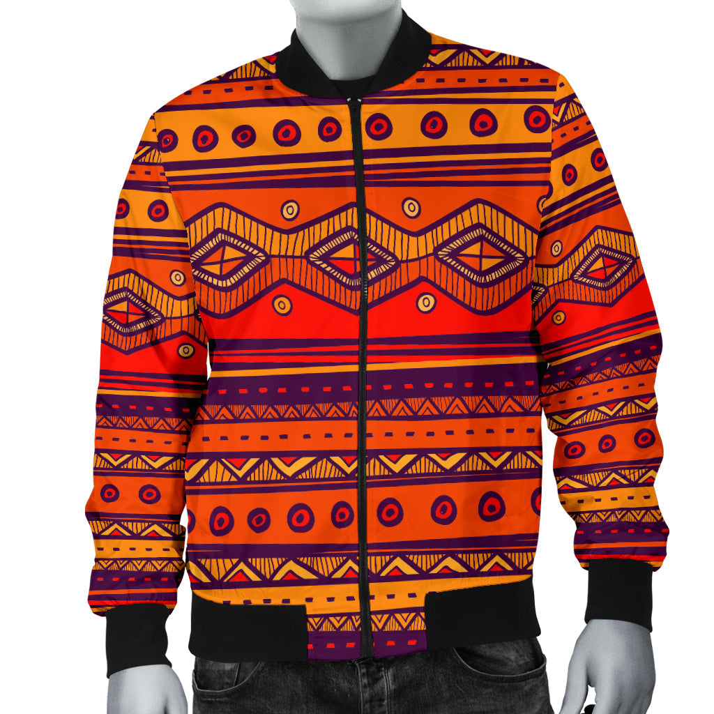 Pattern Color Orange Men's Bomber Jacket LT10 - Wonder Print Shop