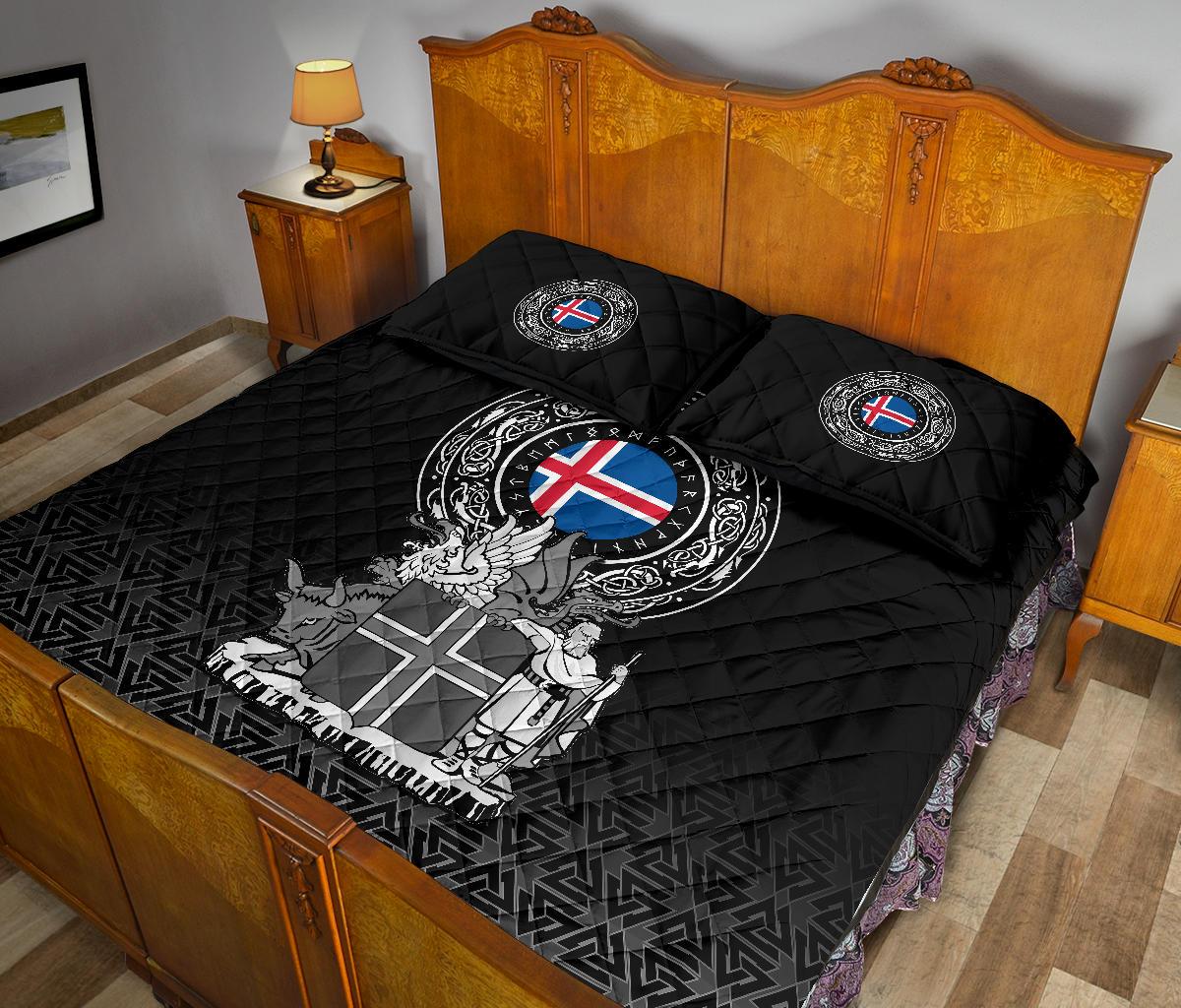 Viking Quilt Bed Set - Iceland Coat Of Arms RLT12 - Wonder Print Shop