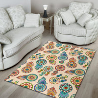 Mini Colorful Dreamcatchers Cream Native American Area Rug GB NAT00041 ARUG01 LT10 - Wonder Print Shop