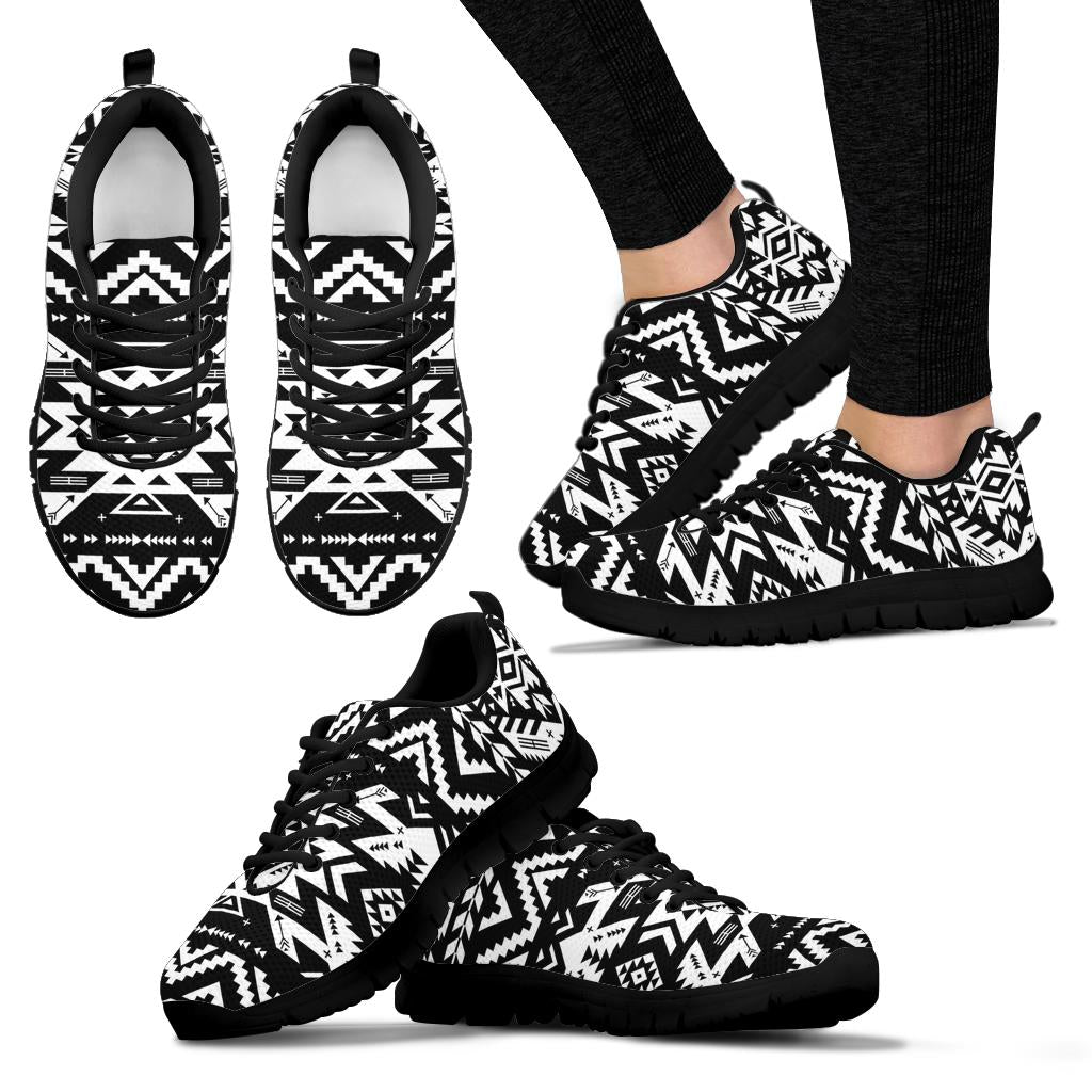 Black Pattern Native American Sneaker LT10 - Wonder Print Shop