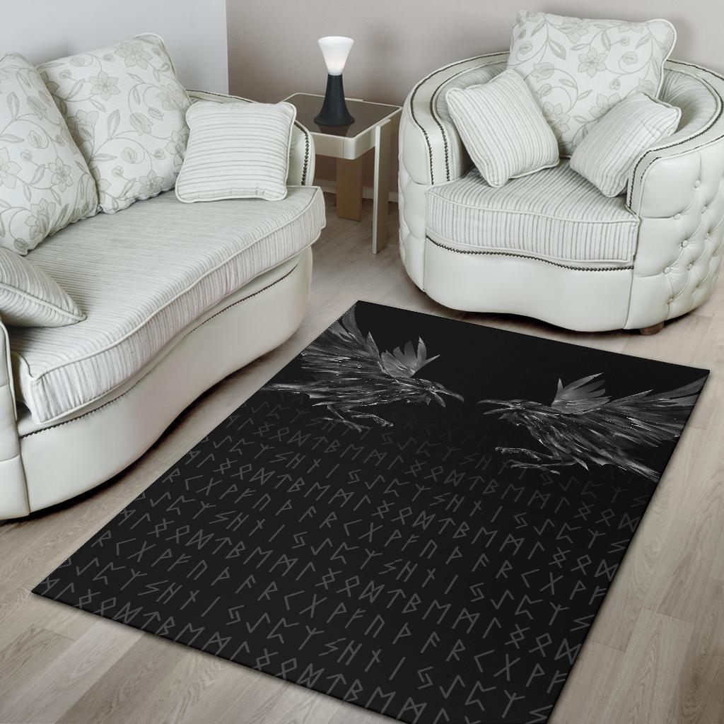 Viking Area Rug Odin Huginn and Muninn Rune RLT12 - Wonder Print Shop
