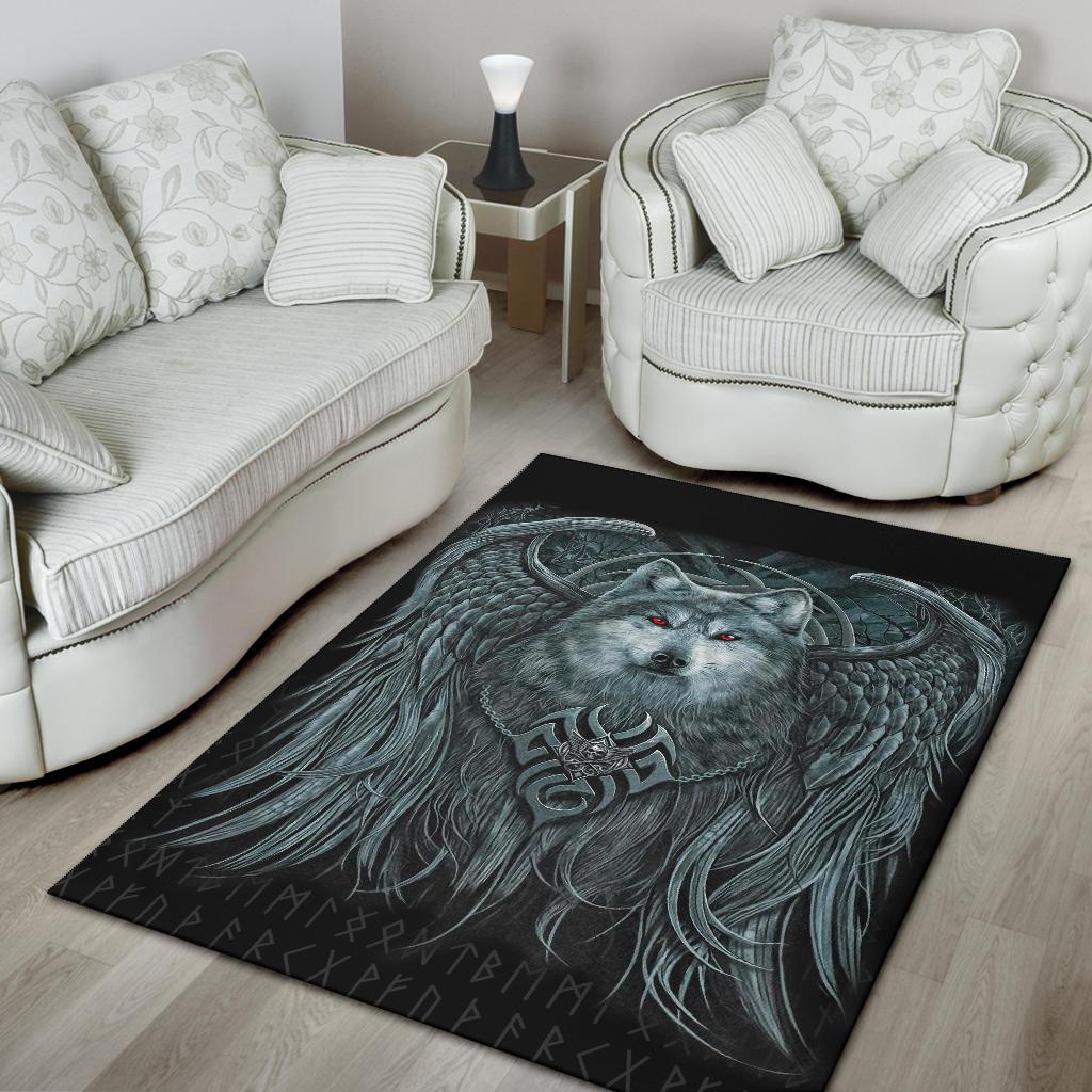 Viking Area Rug, Spiral Wolf Spirit RLT12 - Wonder Print Shop
