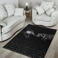 Viking Area Rug Raven and Wolf Special Tattoo RLT12 - Wonder Print Shop