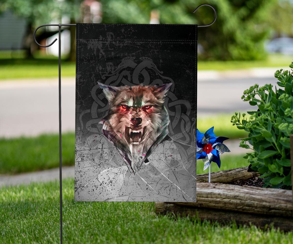 Viking Garden Flag Fenrir Norse Wolf RLT12 - Wonder Print Shop