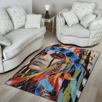 Native Girl Native American Area Rug LT10 - Wonder Print Shop