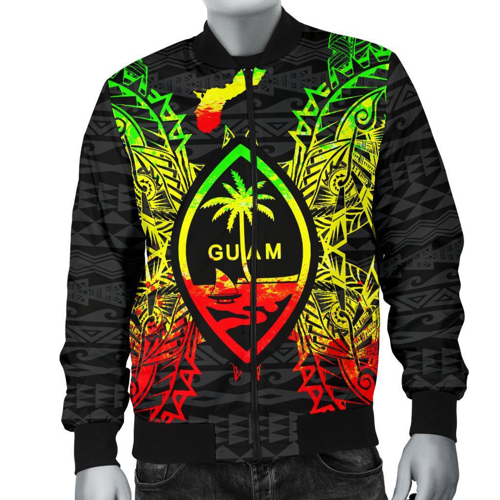 Guam Polynesian Men's Bomber Jacket Map Reggae - Wonder Print Shop