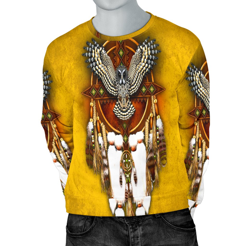 Owl Dreamcatcher Yello Native American 3D Sweatshirt LT10 - Wonder Print Shop