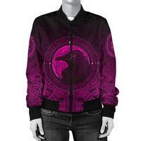 Viking Women's Bomber Jacket, Ethnic Odin Raven Pink RLT12 - Wonder Print Shop