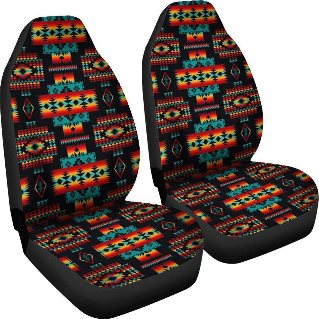 Black Navajo Pattern Native American Car Seat Covers LT10 - Wonder Print Shop