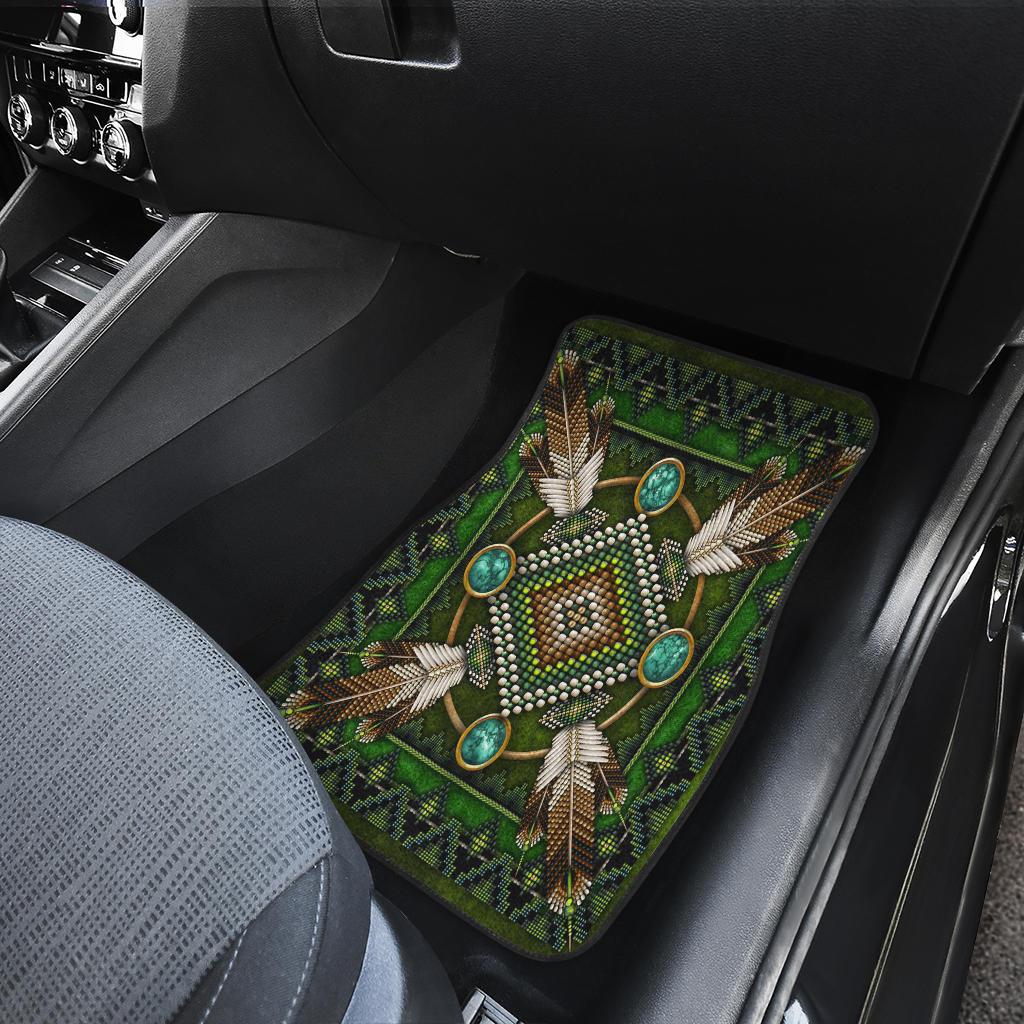 Mandala Green Native American Front Car Mats (Set Of 2) LT10 - Wonder Print Shop